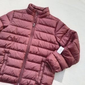 Old Navy Kids Puffer Coat Packable Burgundy Red NEW 8 Fall Winter